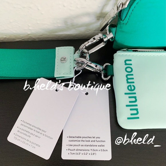 lululemon Dual Pouch Wristlet in Emerald Ice/Mint Moment Green OS Brand New NWT - Picture 5 of 16